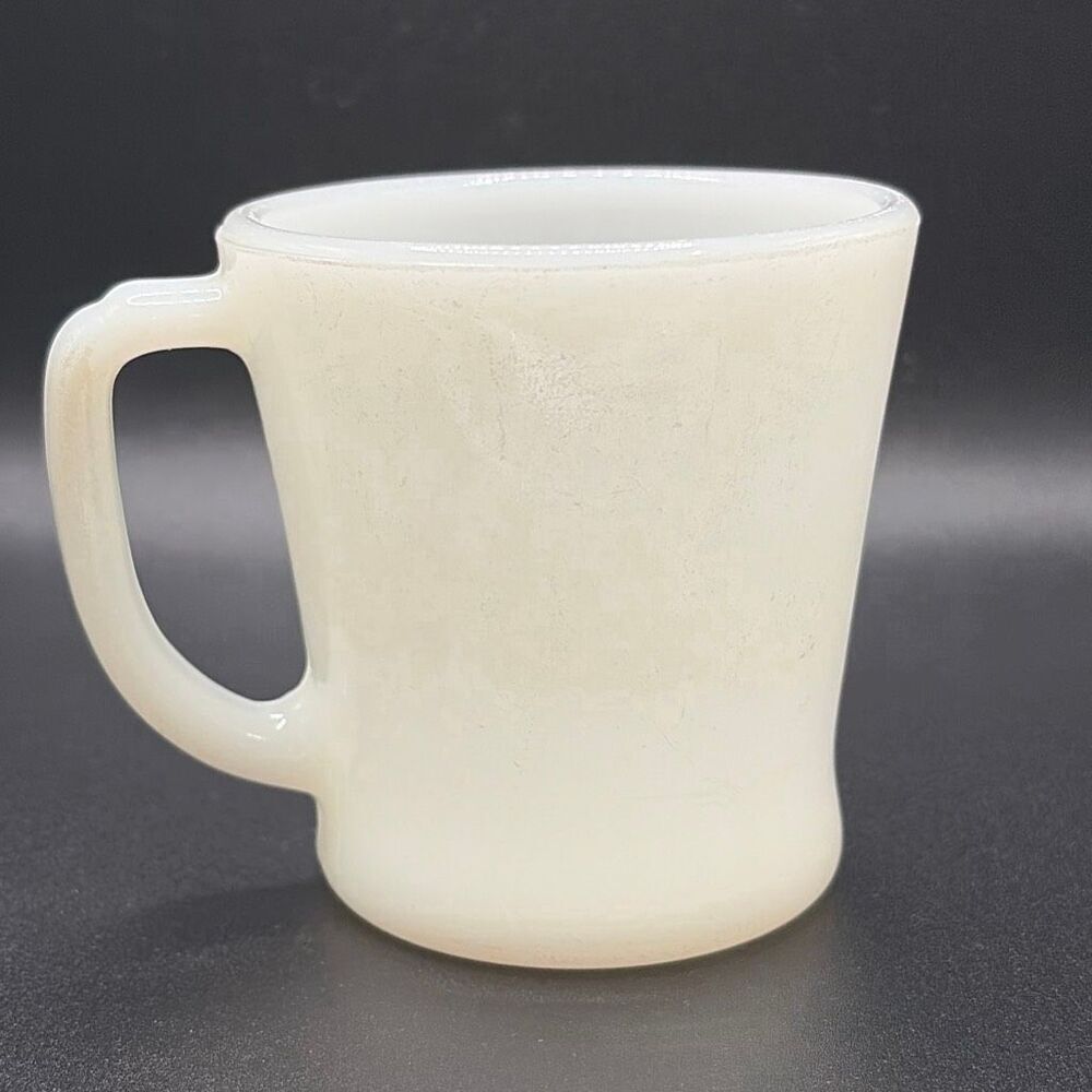 Vintage Fire King White Milk Glass Set of 2 Coffee Mugs 8oz USA 1950's - Picture 8 of 11